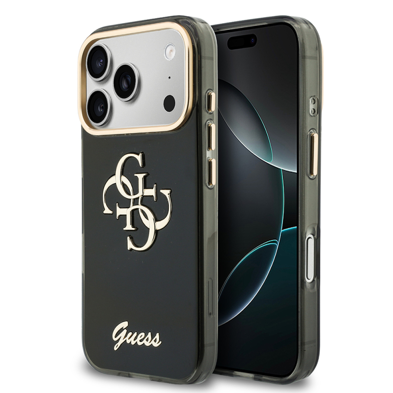 Apple iPhone 18 Pro Kılıf Guess Orjinal Lisanslı Yazı ve 4G Büyük Metal Logolu Silikon Kapak - 3