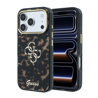 Apple iPhone 18 Pro Kılıf Guess Orjinal Lisanslı Yazı ve 4G Büyük Metal Logolu Silikon Kapak - 4