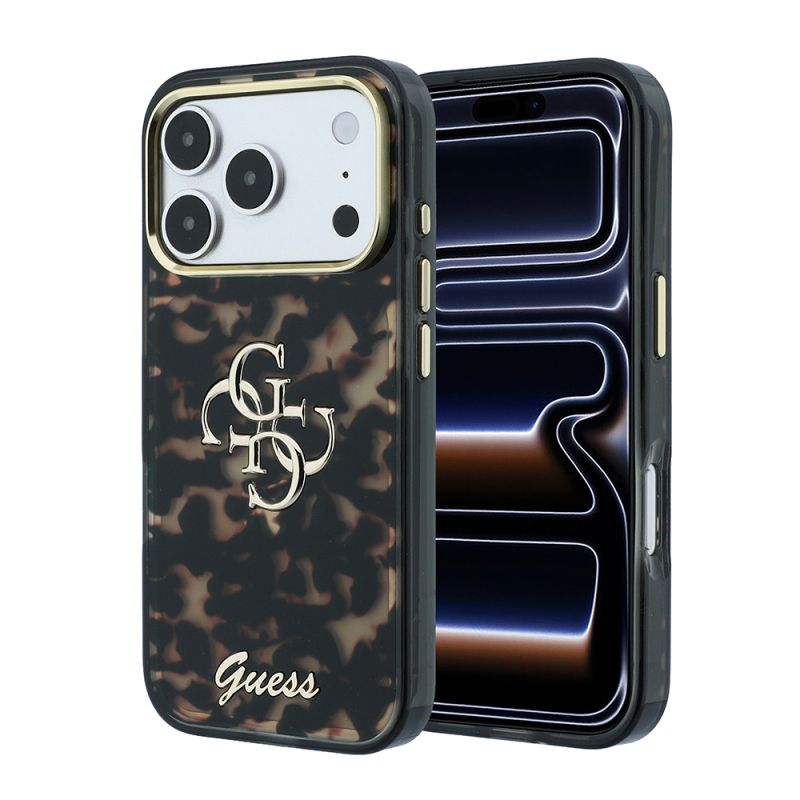 Apple iPhone 18 Pro Kılıf Guess Orjinal Lisanslı Yazı ve 4G Büyük Metal Logolu Silikon Kapak - 4