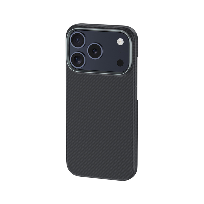 Apple iPhone 18 Pro Kılıf Karbon Fiber M-safe Şarj Özellikli Benks Armor Air Yükseltimiş Kamera Çerçevesi C1 600D Kevlar Kapak - 3