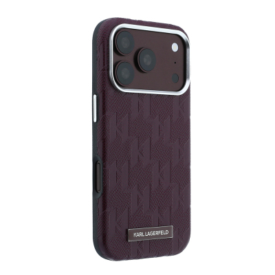 Apple iPhone 18 Pro Kılıf Karl Lagerfeld Orjinal Lisanslı M-safe Şarj Özellikli KL Yazılı Hot Stamp Kapak - 4