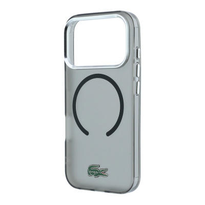 Apple iPhone 18 Pro Kılıf Lacoste Orjinal Lisanslı M-safe Şarj Özellikli Lake Timsah Logolu IML Frosted Kapak - 3