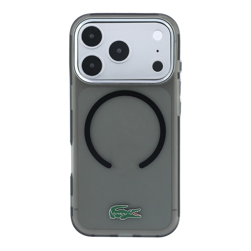 Apple iPhone 18 Pro Kılıf Lacoste Orjinal Lisanslı M-safe Şarj Özellikli Lake Timsah Logolu IML Frosted Kapak - 6