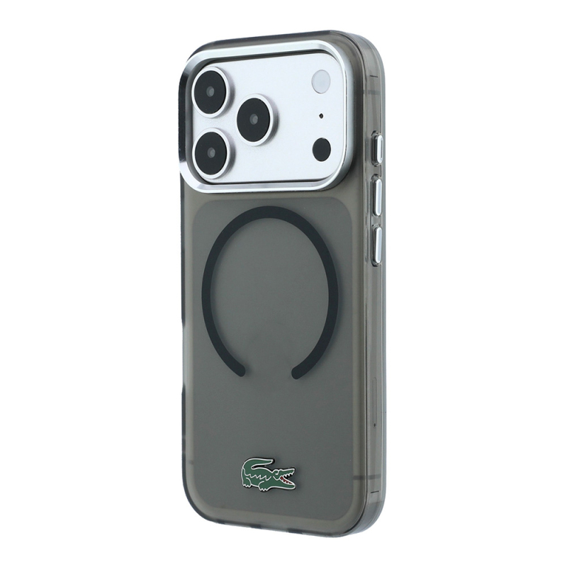 Apple iPhone 18 Pro Kılıf Lacoste Orjinal Lisanslı M-safe Şarj Özellikli Lake Timsah Logolu IML Frosted Kapak - 7