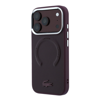 Apple iPhone 18 Pro Kılıf Lacoste Orjinal Lisanslı M-safe Şarj Özellikli Lenglen Icon Metal Logolu Kapak - 2