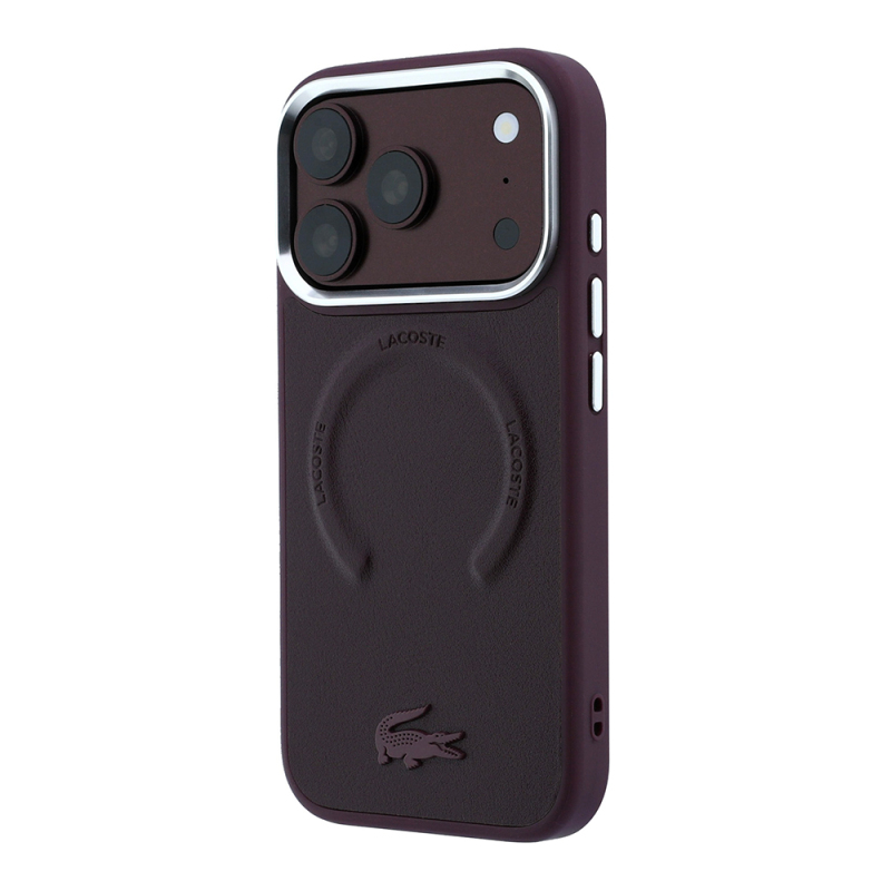 Apple iPhone 18 Pro Kılıf Lacoste Orjinal Lisanslı M-safe Şarj Özellikli Lenglen Icon Metal Logolu Kapak - 2