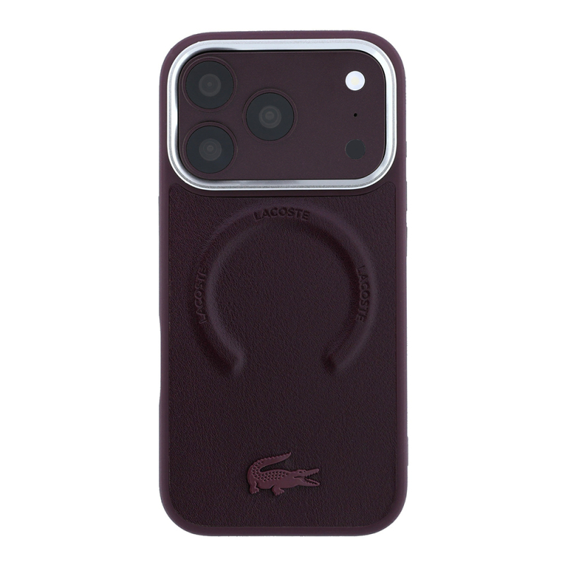 Apple iPhone 18 Pro Kılıf Lacoste Orjinal Lisanslı M-safe Şarj Özellikli Lenglen Icon Metal Logolu Kapak - 3