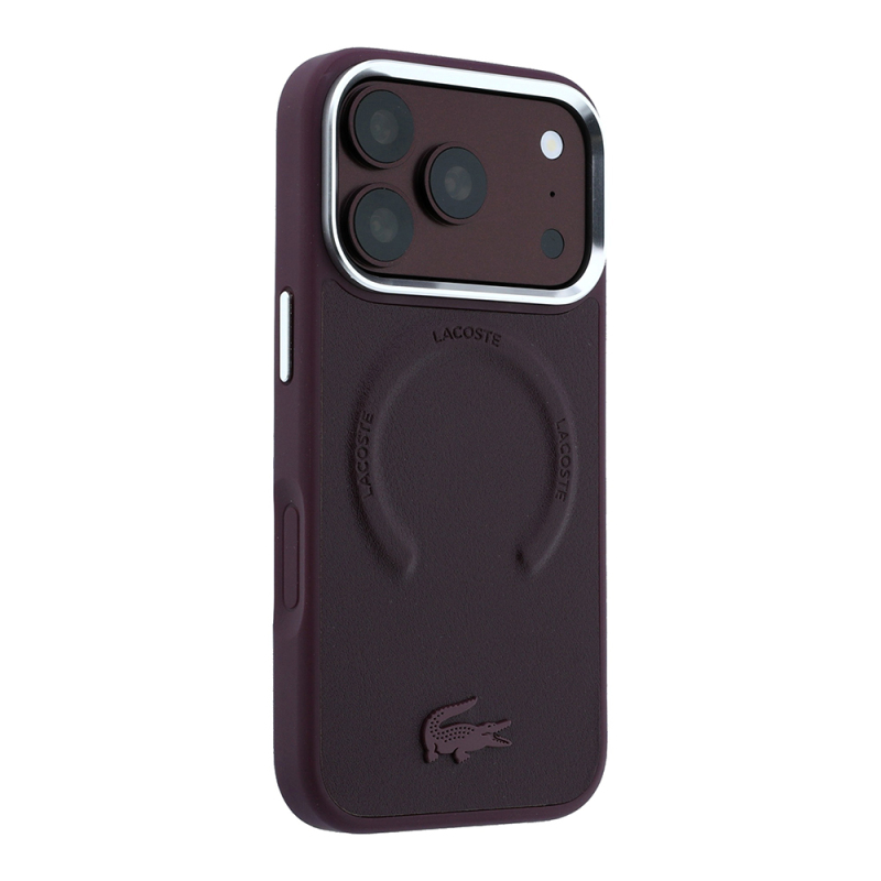 Apple iPhone 18 Pro Kılıf Lacoste Orjinal Lisanslı M-safe Şarj Özellikli Lenglen Icon Metal Logolu Kapak - 4