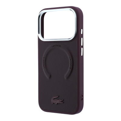 Apple iPhone 18 Pro Kılıf Lacoste Orjinal Lisanslı M-safe Şarj Özellikli Lenglen Icon Metal Logolu Kapak - 6