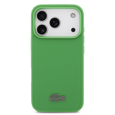 Apple iPhone 18 Pro Kılıf Lacoste Orjinal Lisanslı M-safe Şarj Özellikli PU Pike Desenli Metal Logolu Kapak - 15