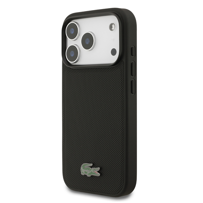 Apple iPhone 18 Pro Kılıf Lacoste Orjinal Lisanslı M-safe Şarj Özellikli PU Pike Desenli Metal Logolu Kapak - 21