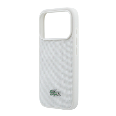 Apple iPhone 18 Pro Kılıf Lacoste Orjinal Lisanslı M-safe Şarj Özellikli PU Pike Desenli Metal Logolu Kapak - 39