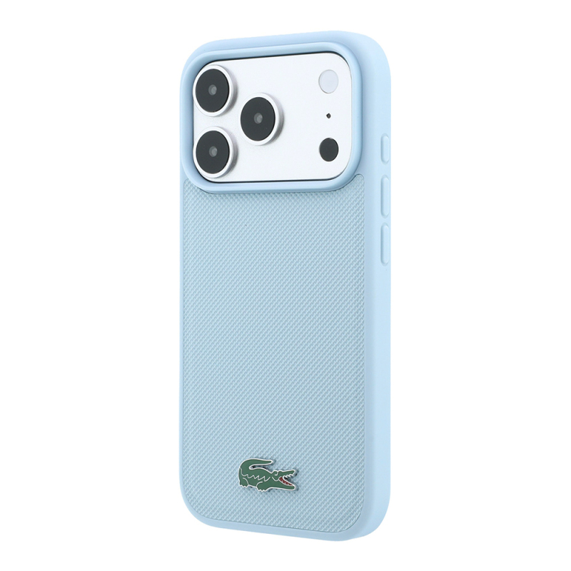Apple iPhone 18 Pro Kılıf Lacoste Orjinal Lisanslı M-safe Şarj Özellikli PU Pike Desenli Metal Logolu Kapak - 42