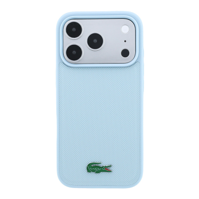 Apple iPhone 18 Pro Kılıf Lacoste Orjinal Lisanslı M-safe Şarj Özellikli PU Pike Desenli Metal Logolu Kapak - 43
