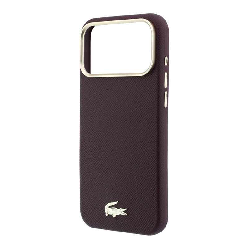 Apple iPhone 18 Pro Kılıf Lacoste Orjinal Lisanslı M-Safe Şarj Özellikli PVC Yarı Pike Desenli Arka Yüzey İkonik Timsah Dokuma Logolu Kapak - 8