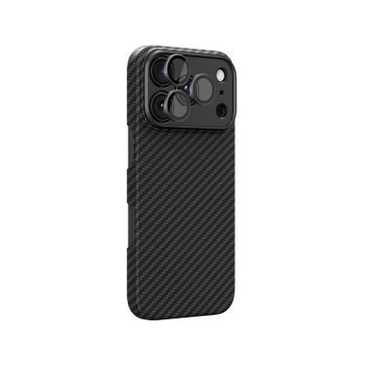 Apple iPhone 18 Pro Kılıf M-Safe Şarj Özellikli 1500D Aramid Fiber AmazingThing Titan Max SLens Serisi Kapak - 3