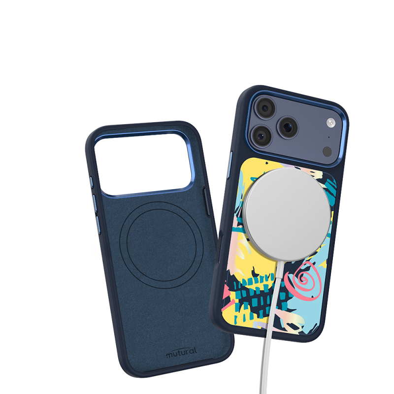 Apple iPhone 18 Pro Kılıf M-safe Şarj Özellikli 3D Baskılı Tasarım Mutural Graffiti Serisi Kapak - 21