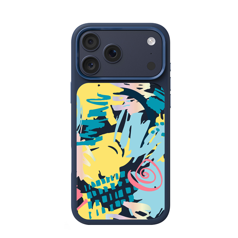 Apple iPhone 18 Pro Kılıf M-safe Şarj Özellikli 3D Baskılı Tasarım Mutural Graffiti Serisi Kapak - 1