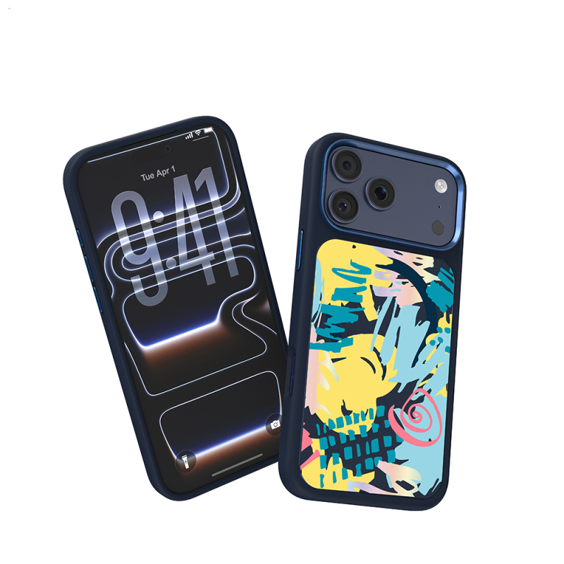 Apple iPhone 18 Pro Kılıf M-safe Şarj Özellikli 3D Baskılı Tasarım Mutural Graffiti Serisi Kapak - 29