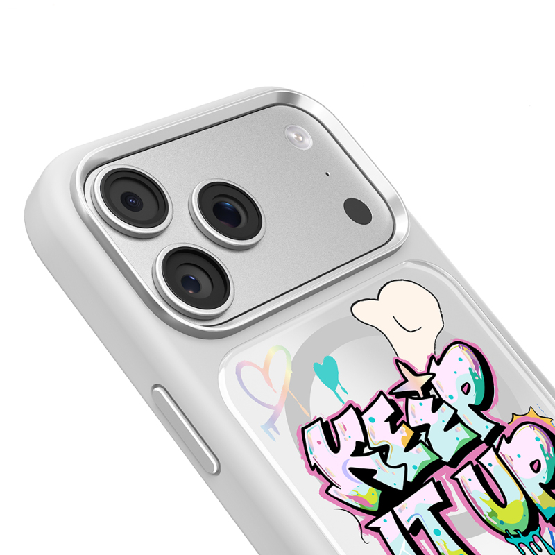 Apple iPhone 18 Pro Kılıf M-safe Şarj Özellikli 3D Baskılı Tasarım Mutural Graffiti Serisi Kapak - 22