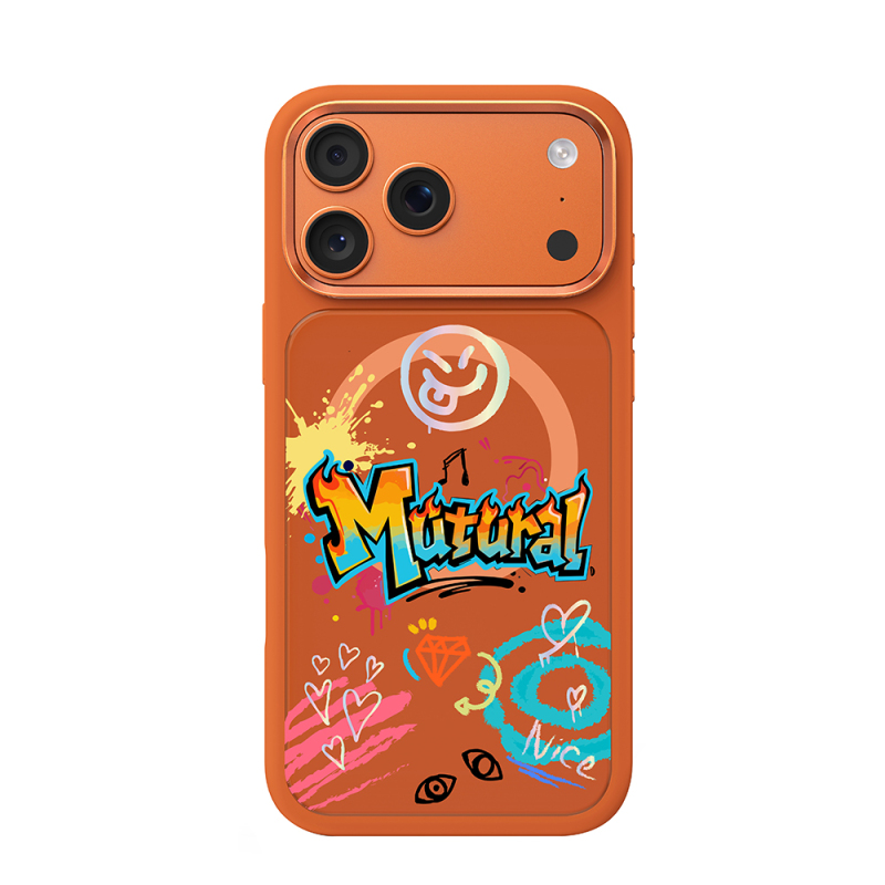 Apple iPhone 18 Pro Kılıf M-safe Şarj Özellikli 3D Baskılı Tasarım Mutural Graffiti Serisi Kapak - 4