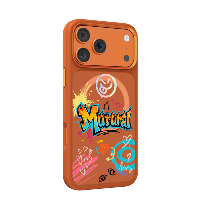 Apple iPhone 18 Pro Kılıf M-safe Şarj Özellikli 3D Baskılı Tasarım Mutural Graffiti Serisi Kapak - 8