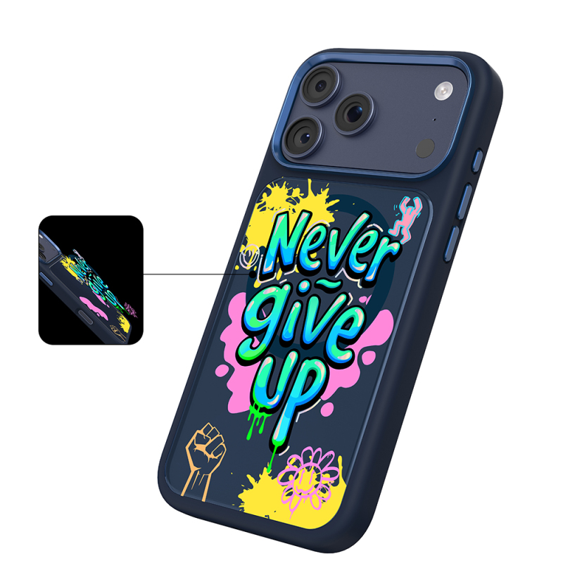 Apple iPhone 18 Pro Kılıf M-safe Şarj Özellikli 3D Baskılı Tasarım Mutural Graffiti Serisi Kapak - 37