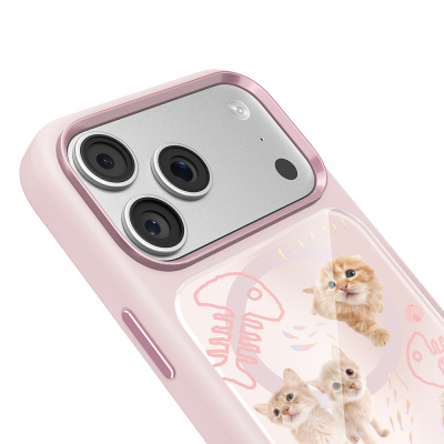 Apple iPhone 18 Pro Kılıf M-safe Şarj Özellikli 3D Baskılı Tasarım Mutural The Cat Serisi Kapak - 22