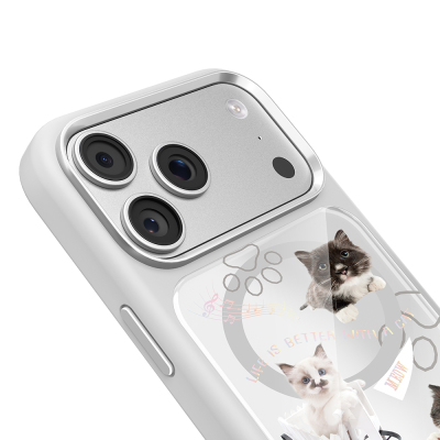 Apple iPhone 18 Pro Kılıf M-safe Şarj Özellikli 3D Baskılı Tasarım Mutural The Cat Serisi Kapak - 29