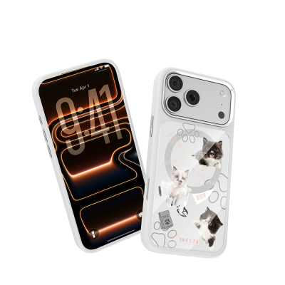 Apple iPhone 18 Pro Kılıf M-safe Şarj Özellikli 3D Baskılı Tasarım Mutural The Cat Serisi Kapak - 30