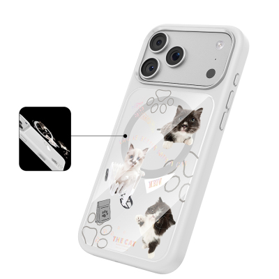 Apple iPhone 18 Pro Kılıf M-safe Şarj Özellikli 3D Baskılı Tasarım Mutural The Cat Serisi Kapak - 34