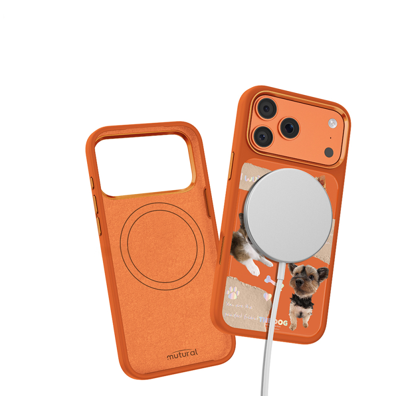 Apple iPhone 18 Pro Kılıf M-safe Şarj Özellikli 3D Baskılı Tasarım Mutural The Dog Serisi Kapak - 18