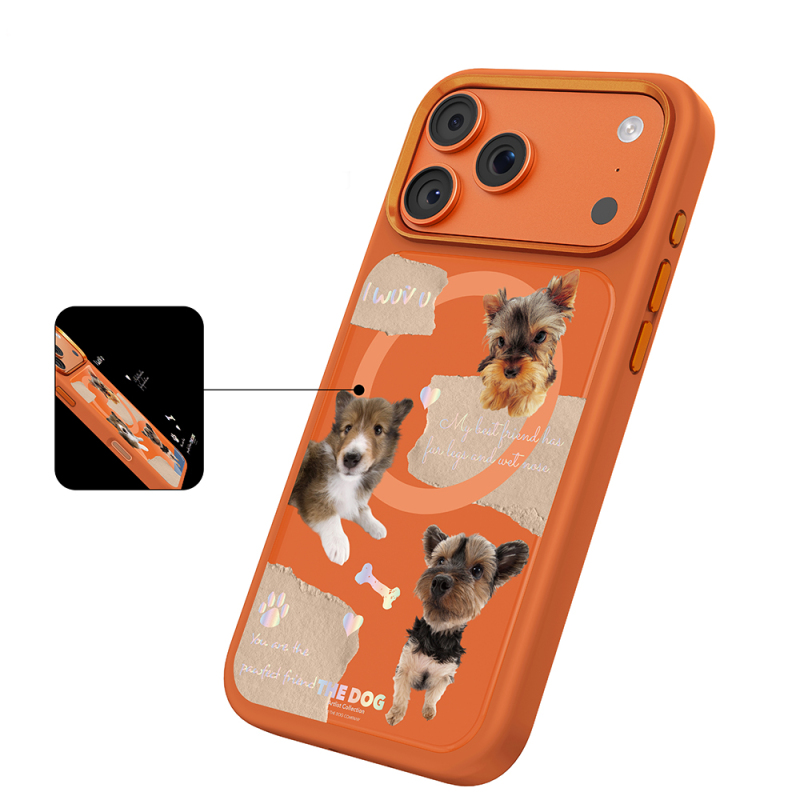 Apple iPhone 18 Pro Kılıf M-safe Şarj Özellikli 3D Baskılı Tasarım Mutural The Dog Serisi Kapak - 19