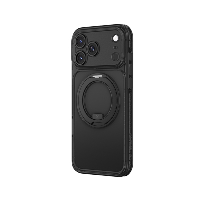 Apple iPhone 18 Pro Kılıf M-Safe Şarj Özellikli Airbag Tasarımlı Standlı Lens Korumalı AmazingThing Titan Pro MagSpin Kapak - 3