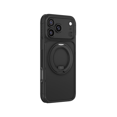Apple iPhone 18 Pro Kılıf M-Safe Şarj Özellikli Airbag Tasarımlı Standlı Lens Korumalı AmazingThing Titan Pro MagSpin Kapak - 5