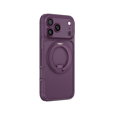 Apple iPhone 18 Pro Kılıf M-Safe Şarj Özellikli Airbag Tasarımlı Standlı Lens Korumalı AmazingThing Titan Pro MagSpin Kapak - 10