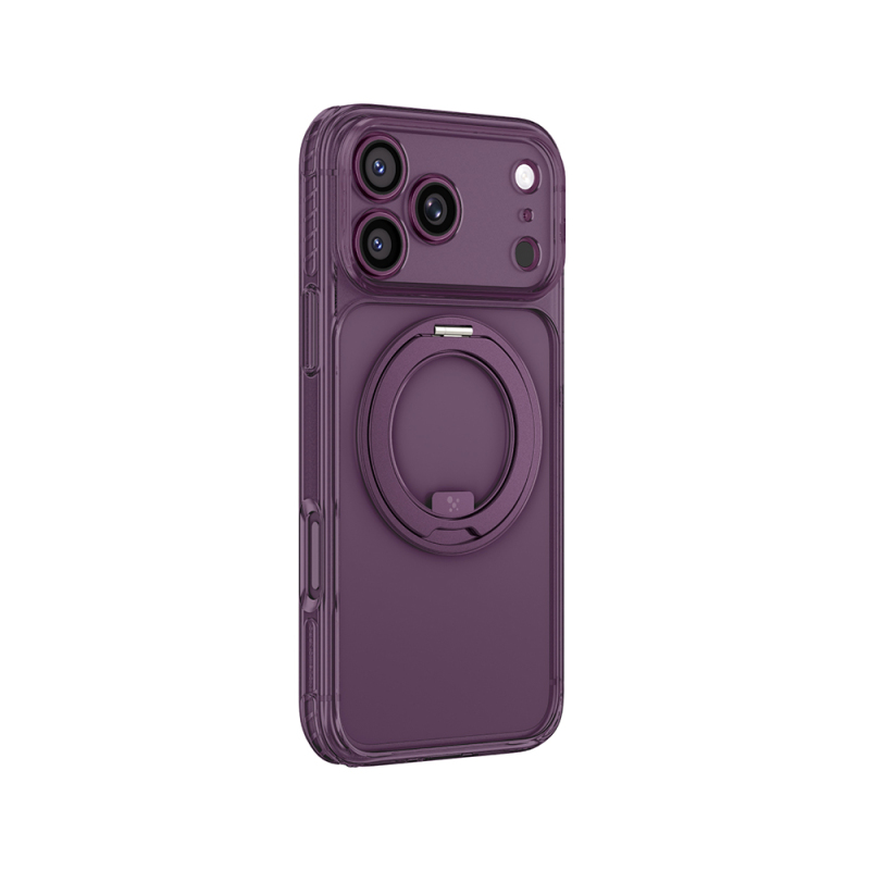 Apple iPhone 18 Pro Kılıf M-Safe Şarj Özellikli Airbag Tasarımlı Standlı Lens Korumalı AmazingThing Titan Pro MagSpin Kapak - 10