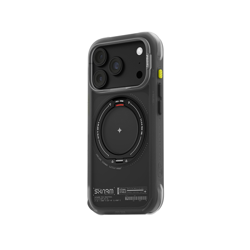Apple iPhone 18 Pro Kılıf M-Safe Şarj Özellikli Airbag Tasarımlı Standlı Skinarma Atlas Kapak - 16