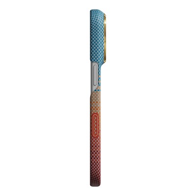 Apple iPhone 18 Pro Kılıf M-safe Şarj Özellikli Aramid Fiber Pitaka Sunset 2.0 California Dream Serisi Kapak - 24