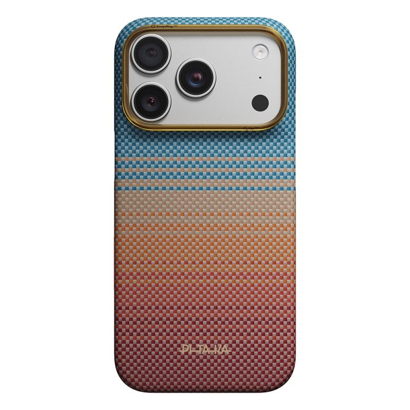 Apple iPhone 18 Pro Kılıf M-safe Şarj Özellikli Aramid Fiber Pitaka Sunset 2.0 California Dream Serisi Kapak - 3
