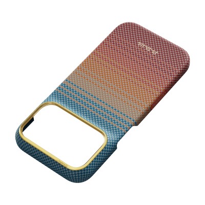 Apple iPhone 18 Pro Kılıf M-safe Şarj Özellikli Aramid Fiber Pitaka Sunset 2.0 California Dream Serisi Kapak - 13