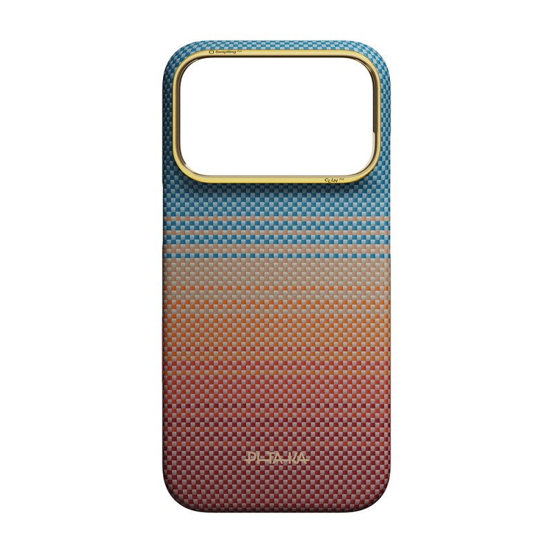 Apple iPhone 18 Pro Kılıf M-safe Şarj Özellikli Aramid Fiber Pitaka Sunset 2.0 California Dream Serisi Kapak - 15