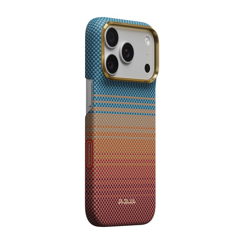 Apple iPhone 18 Pro Kılıf M-safe Şarj Özellikli Aramid Fiber Pitaka Sunset 2.0 California Dream Serisi Kapak - 1