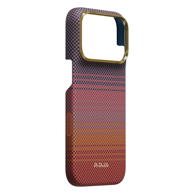 Apple iPhone 18 Pro Kılıf M-safe Şarj Özellikli Aramid Fiber Pitaka Sunset 2.0 California Dream Serisi Kapak - 10