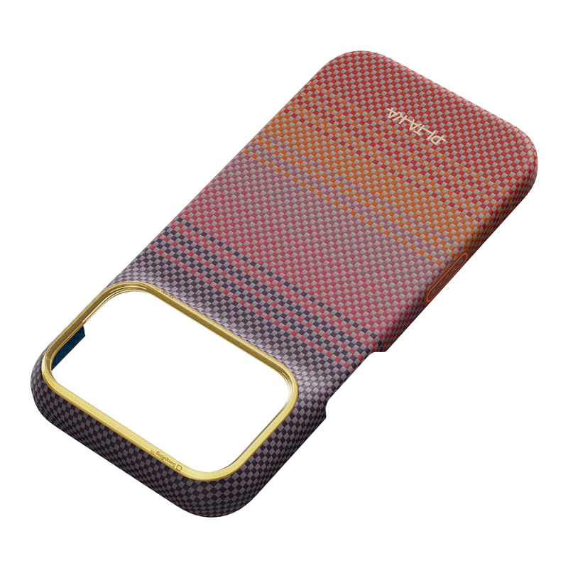 Apple iPhone 18 Pro Kılıf M-safe Şarj Özellikli Aramid Fiber Pitaka Sunset 2.0 California Dream Serisi Kapak - 14