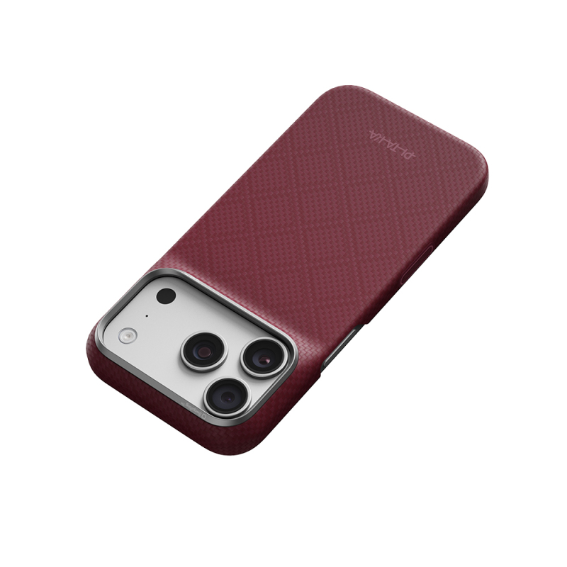 Apple iPhone 18 Pro Kılıf M-safe Şarj Özellikli Aramid Karbon Fiber Pitaka Argyle Serisi Kapak - 12