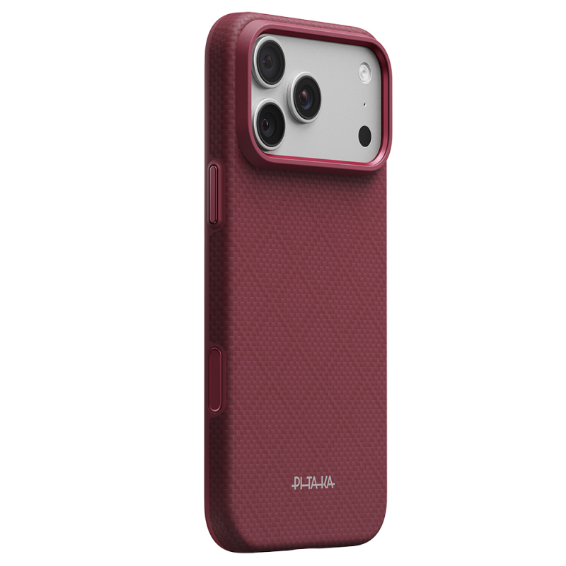 Apple iPhone 18 Pro Kılıf M-safe Şarj Özellikli Aramid Karbon Fiber Pitaka Argyle Serisi Summa Kapak - 1