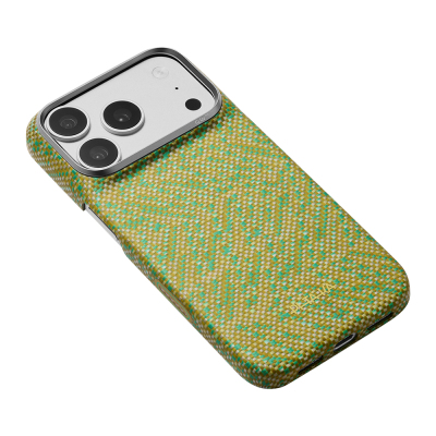 Apple iPhone 18 Pro Kılıf M-safe Şarj Özellikli Aramid Karbon Fiber Pitaka Wind Over Wheat Serisi Kapak - 8