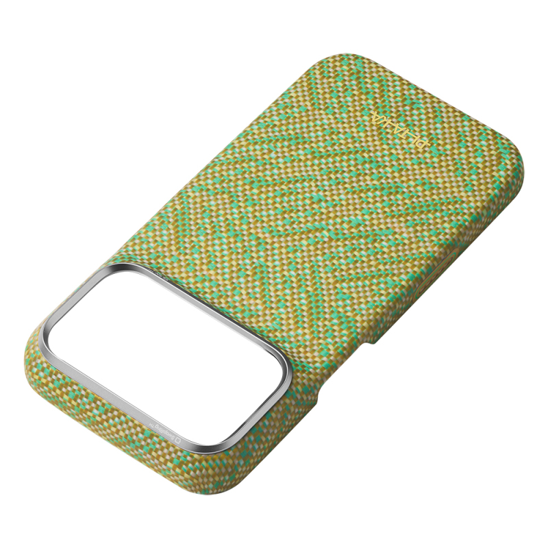 Apple iPhone 18 Pro Kılıf M-safe Şarj Özellikli Aramid Karbon Fiber Pitaka Wind Over Wheat Serisi Kapak - 17