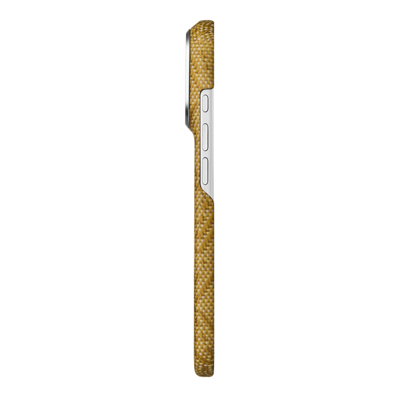 Apple iPhone 18 Pro Kılıf M-safe Şarj Özellikli Aramid Karbon Fiber Pitaka Wind Over Wheat Serisi Kapak - 25